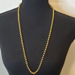 Monet 30" Chunky Gold tone Round Rolo Link Necklace